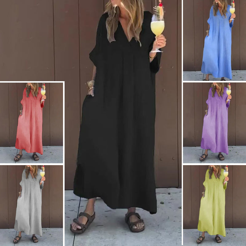 Elea | Verspieltes V-Ausschnitt-Kleid für stilvolle Sommertage