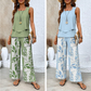 🔥50% RABATT🌺Modische Zweiteilige Damen-Outfits mit bedrucktem ärmellosen Oberteil & Hose