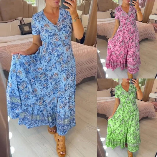 💃 49% Rabatt🔥 Kuscheliges Blumenkleid Mit V-Ausschnitt🌷