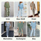 💃✨Damen-Zweiteiler: Bedruckte Hose & Oberteil mit Rundhalsausschnitt