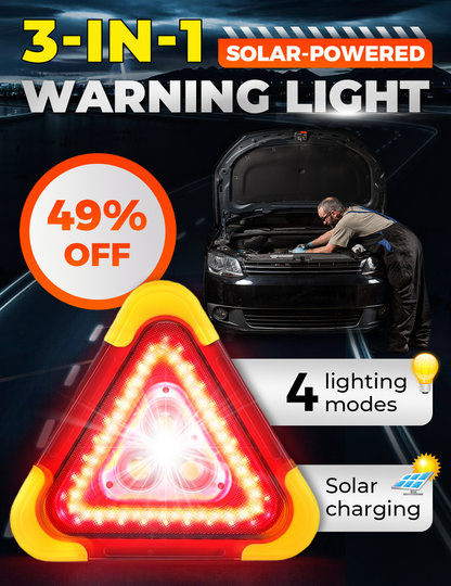 🔥Nur noch heute 50% Rabatt!🚗🆘3-IN-1 Dreieckige Solar-Notfall-Signalleuchte für den Straßenrand✨