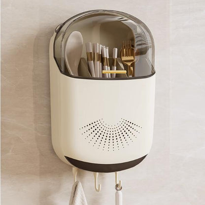 Klappbare Aufbewahrungsbox für Besteck, wandmontiert