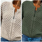 🔥2025 HOT SALE🔥Lässige Damen Strickjacke mit Reißverschluss und hohlem Design👗