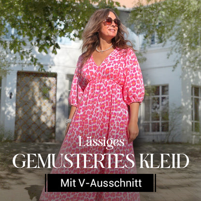 🏖️Summer Cooler Deal: 57% OFF!!! 🎀Damen V-Ausschnitt bedrucktes Kleid
