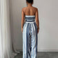 ✨ Damen Jumpsuit schulterfrei floral im Boho-Stil – Eleganter Sommer-Overall mit Bardot-Ausschnitt – Fließend, leicht & perfekt für Festivals, Strand oder romantische Sommerabende 🌸