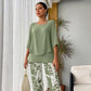 💃✨Damen-Zweiteiler: Bedruckte Hose & Oberteil mit Rundhalsausschnitt