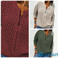 🔥2025 HOT SALE🔥Lässige Damen Strickjacke mit Reißverschluss und hohlem Design👗