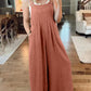 💝Ärmelloser Jumpsuit für Damen mit weitem Bein und Taschen
