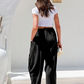 💃 50% Rabatt🔥Freizeithose aus Leinen mit weitem Bein für Damen👖