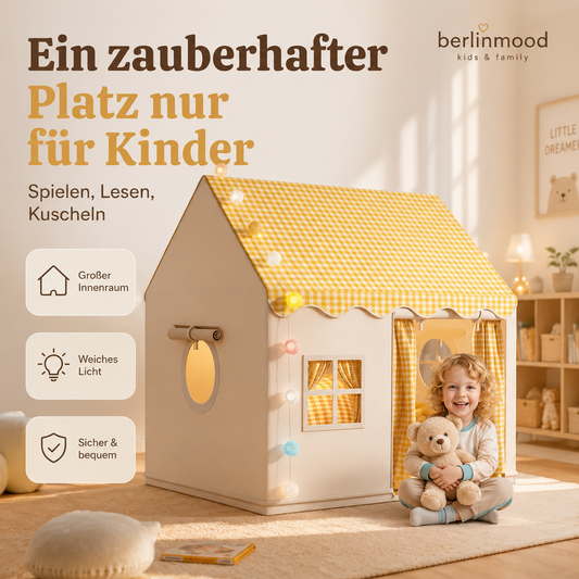 Begrenzter Sonderpreis! ⏰ Kinderschloss-Spielzelt（Höherer Preis, aber erstklassige Qualität. Ungiftiger hautfreundlicher Stoff, sehr atmungsaktiv, absolut sicher für Kinder）Ideal für drinnen und draußen, fördert die Vorstellungskraft der Kinder✨🧸