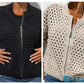 🔥2025 HOT SALE🔥Lässige Damen Strickjacke mit Reißverschluss und hohlem Design👗