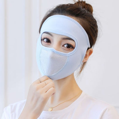 Atmungsaktive Ice-Silk-Sonnenmaske mit langem Hals und vollständiger Gesichtsabdeckung
