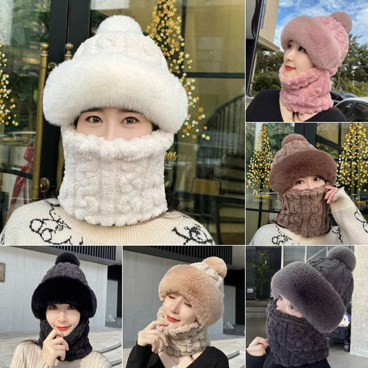 ❄️Winter-Specials❄️Winter warmer, winddichter Plüschschal mit Mütze für Damen