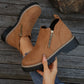 🥾 Promo 50 % – Damenschuhe trendig und komfortabel, runde Spitze mit Zip 🌟