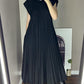 💞Was soll ich morgen anziehen?💞Ärmelloses, schlichtes, plissiertes, elegantes Kleid💞