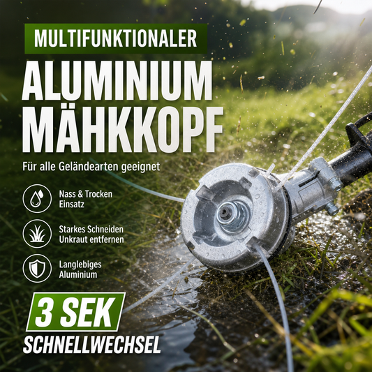 ⚙️ JETZT 50 % RABATT! 🌿 Aluminium-Trimmerkopf – 4-Faden-Schnitt & universelle Passform – robust & einfacher Fadenwechsel 🏡