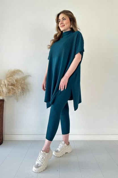 ✨Beliebtes Produkt✨Zweiteiliges Set aus Stretch-Strick für Damen (Oberteil + Hose)