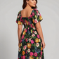 ⏰Sommer Heißer Verkauf 70% RABATT💃Geblümtes Smock-Kleid mit eckigem Ausschnitt und Taschen
