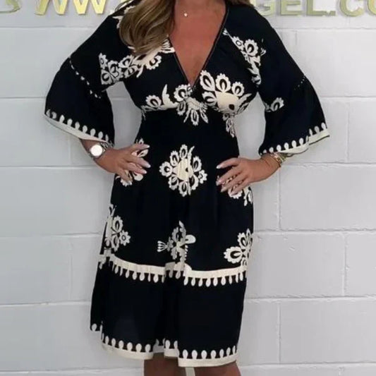 ⏰🔥Für begrenzte Zeit 50 % Rabatt👗Bedrucktes Damenkleid