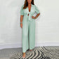 Einfarbiger Plissee-Jumpsuit für Damen💛💛