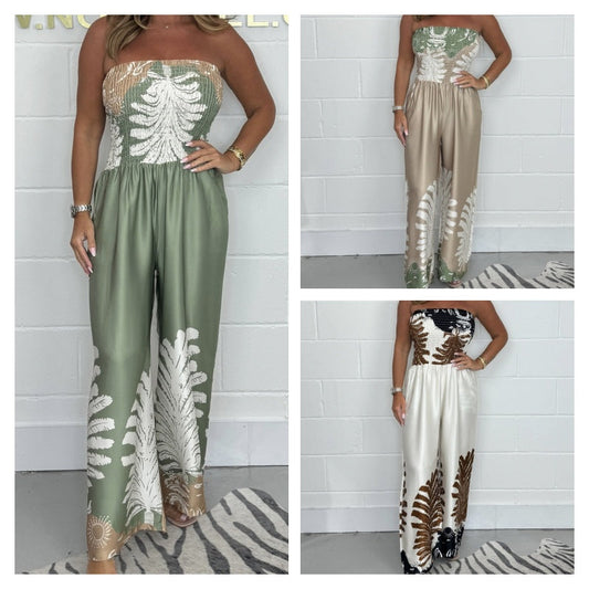 🔥 Sommer-Special 49% Rabatt 🌊💕 Sexy trägerloser Jumpsuit mit Sommerprint für Damen