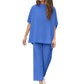 💫Sommer Hot Sale💃Set breiter Hosen mit 3/4 Ärmeln für Frauen