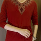 2024 High quality winter velvet long sleeve t-shirt with rhinestones, warm and fashionable
