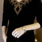 2024 High quality winter velvet long sleeve t-shirt with rhinestones, warm and fashionable