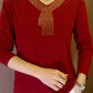 2024 High quality winter velvet long sleeve t-shirt with rhinestones, warm and fashionable
