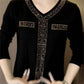 2024 High quality winter velvet long sleeve t-shirt with rhinestones, warm and fashionable