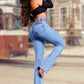 💕Frühlingsneuheit👖Stretch-Schlagjeans mit hohem Bund