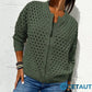 🔥2025 HOT SALE🔥Lässige Damen Strickjacke mit Reißverschluss und hohlem Design👗