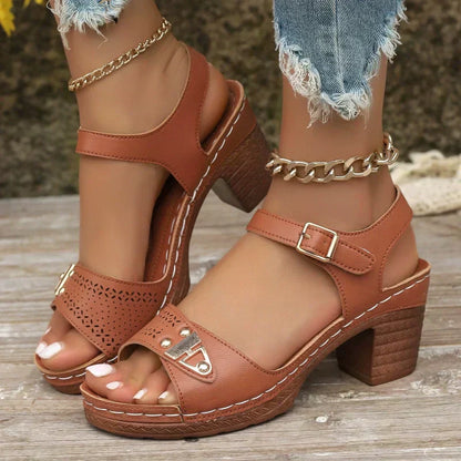 🥰Maximal 50 % Rabatt👡Damen Sandalen mit Blockabsatz