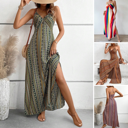 Bedrucktes Cami-Maxikleid mit Seitenschlitz🌸🌸Eine modische Wahl, um Ihren Glamour zu zeigen