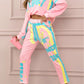 ⏳Begrenzte Zeit 50% Rabatt💥Zweiteiliges Sweatshirt- und Jogginghosen-Set mit buntem Aufdruck für Damen
