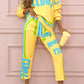⏳Begrenzte Zeit 50% Rabatt💥Zweiteiliges Sweatshirt- und Jogginghosen-Set mit buntem Aufdruck für Damen