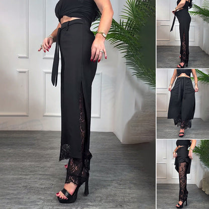 🌸Frühling/Sommer Special💐Damen Sexy Spitze gefüttert Weite Hosenbeine
