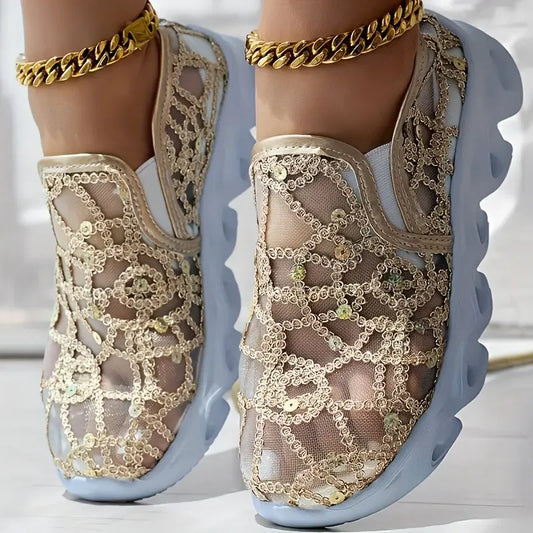 🌴Sommerangebote🌴💃Sommerliche Mesh-Stickerei-Loafer