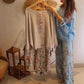 Damen-Set aus locker sitzender Bluse und weit geschnittener Hose mit Blumenprint