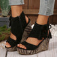 ⏳Begrenzte Zeit 50% Rabatt💥【EU 35-43】👡Damen-Sandalen mit offener Zehenpartie und Plateau-Keilabsatz und Quaste