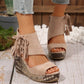 ⏳Begrenzte Zeit 50% Rabatt💥【EU 35-43】👡Damen-Sandalen mit offener Zehenpartie und Plateau-Keilabsatz und Quaste