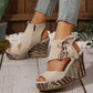 ⏳Begrenzte Zeit 50% Rabatt💥【EU 35-43】👡Damen-Sandalen mit offener Zehenpartie und Plateau-Keilabsatz und Quaste