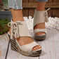 ⏳Begrenzte Zeit 50% Rabatt💥【EU 35-43】👡Damen-Sandalen mit offener Zehenpartie und Plateau-Keilabsatz und Quaste