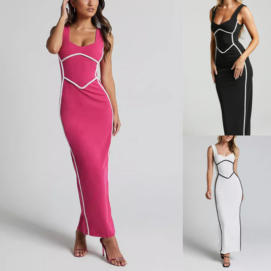 💕Damen ärmelloses Bodycon Kleid mit Rückenschlitz