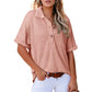🌈New Product- Women's Lapel Loose Short Sleeve Top🩷