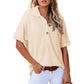 🌈New Product- Women's Lapel Loose Short Sleeve Top🩷