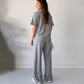 ⏳Begrenzte Zeit 50% Rabatt💥Lässiges Set aus Oberteil mit Rundhalsausschnitt und Hose mit Kordelzug