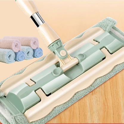 🏆Hot Sale 55% OFF⏳Flacher Mopp mit Edelstahlgriff mit wiederverwendbaren waschbaren Mopptüchern