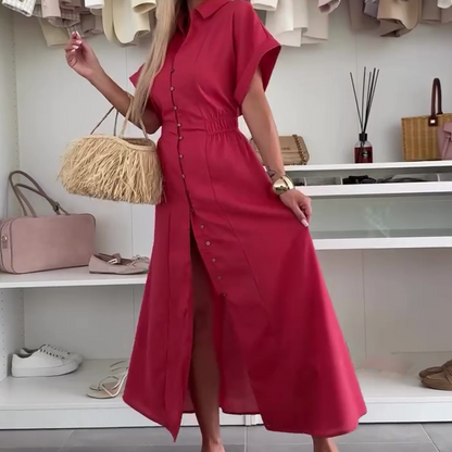 ❤️Lässiges Maxikleid in Uni-Farbe für Frauen