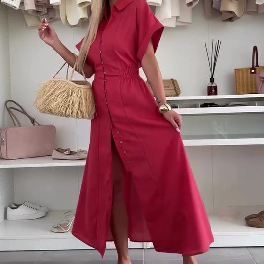 ❤️Lässiges Maxikleid in Uni-Farbe für Frauen